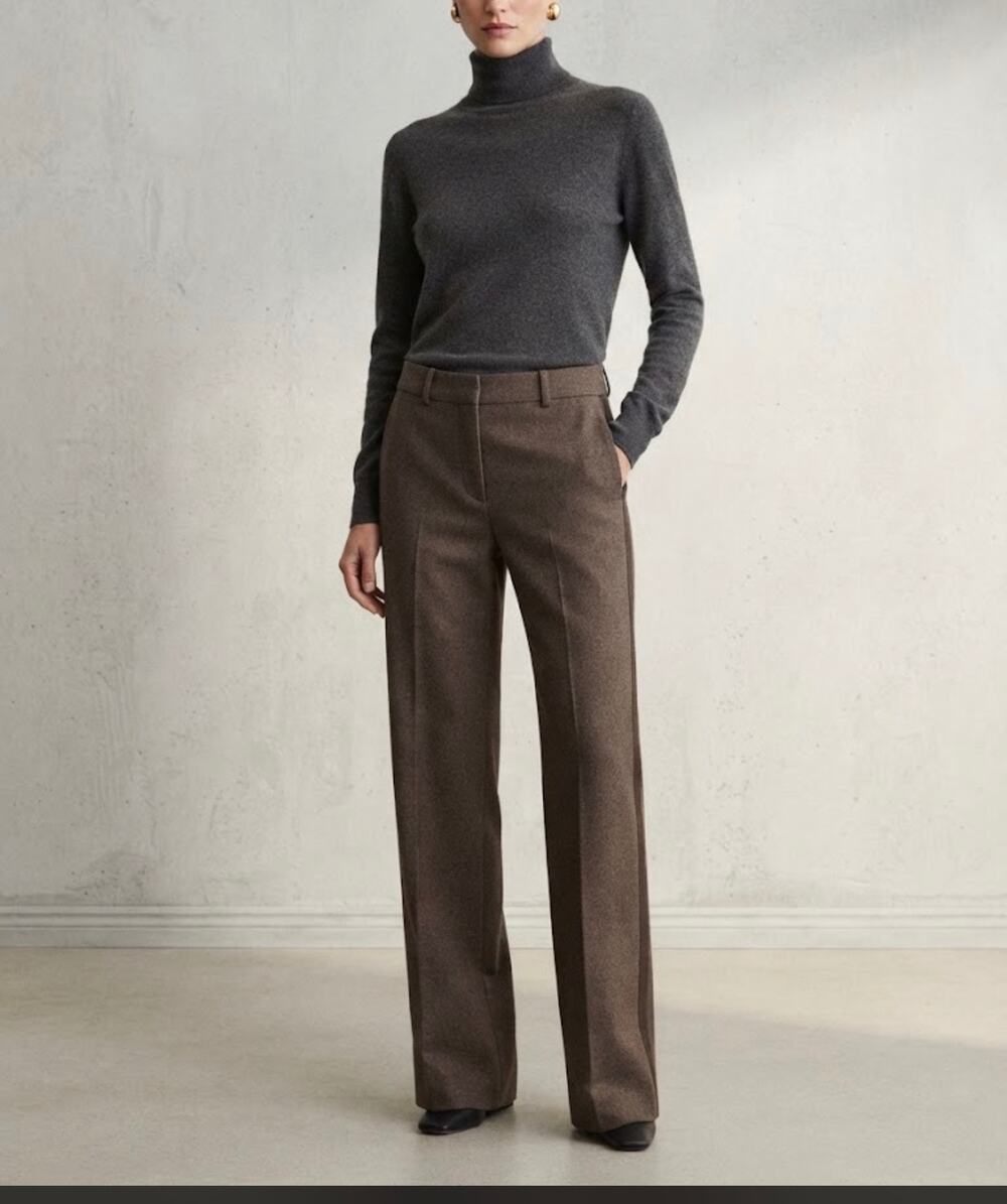 New Zara wool blend brown tuxedo trousers size S $99